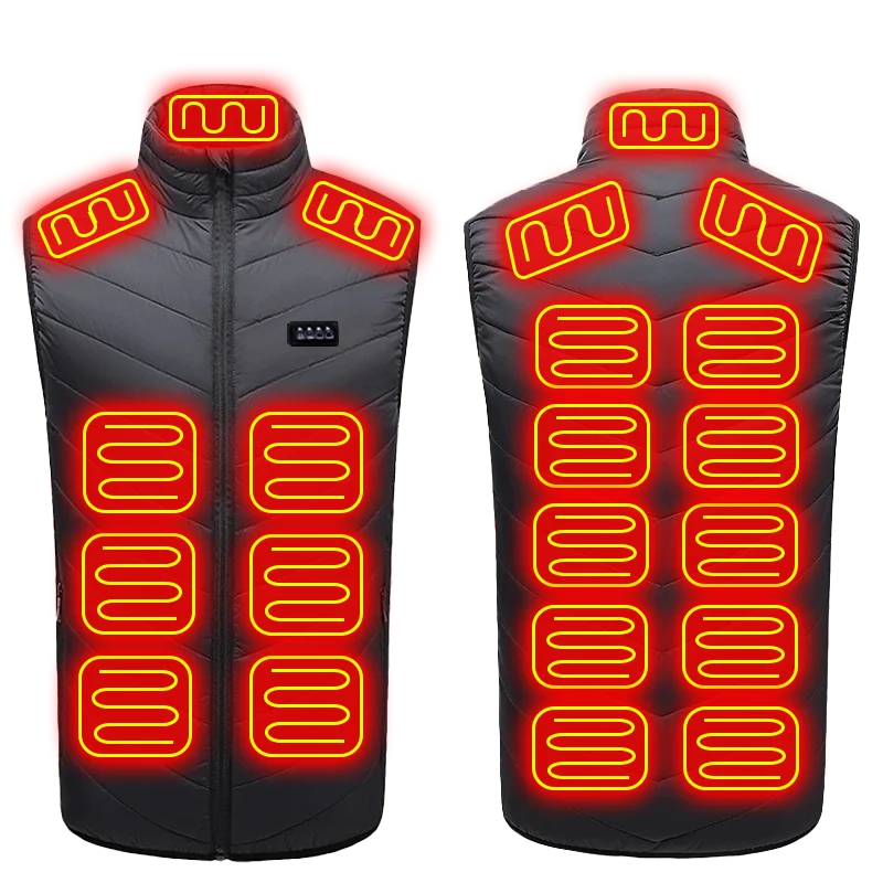 ThermoLayer Gear™ Graphene Heated Vest – 2 to 21 Zone Adjustable USB Heating Jacket for Men & Women