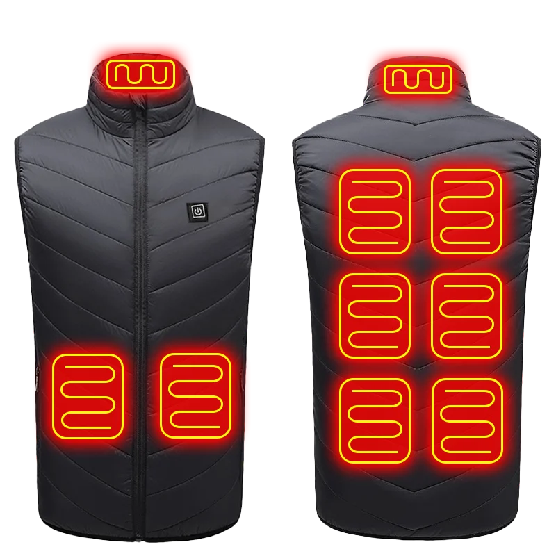 ThermoLayer Gear™ Graphene Heated Vest – 2 to 21 Zone Adjustable USB Heating Jacket for Men & Women