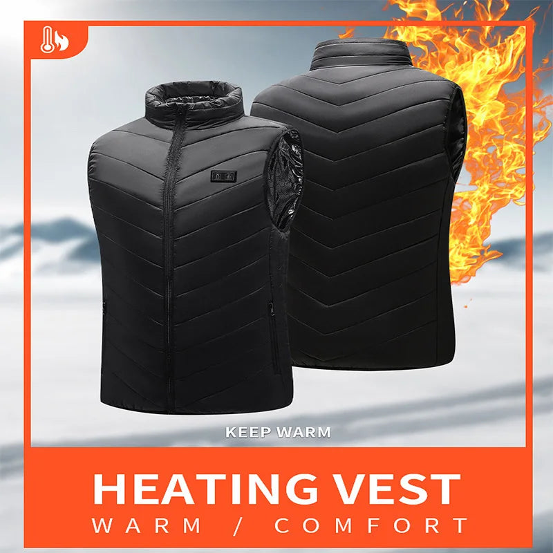 ThermoLayer Gear™ Graphene Heated Vest – 2 to 21 Zone Adjustable USB Heating Jacket for Men & Women