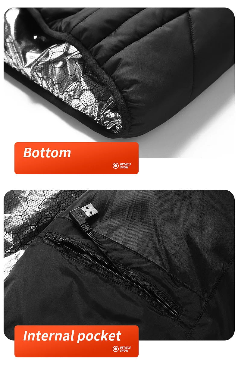 ThermoLayer Gear™ Graphene Heated Vest – 2 to 21 Zone Adjustable USB Heating Jacket for Men & Women